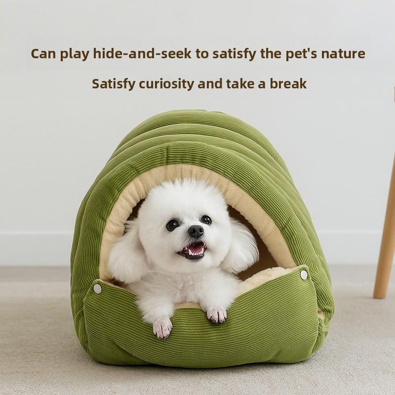 Warm Thick Winter Plush Cat Bed Soft Comfortable Pet House Sleeping Cave for Kittens And Cats Cozy Cave Style