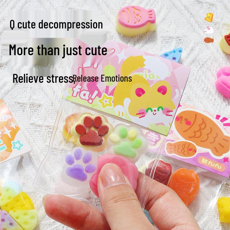 Mr. Toy Mini DIY Cat Paw Cheese Soft Rubber Toy for Kids