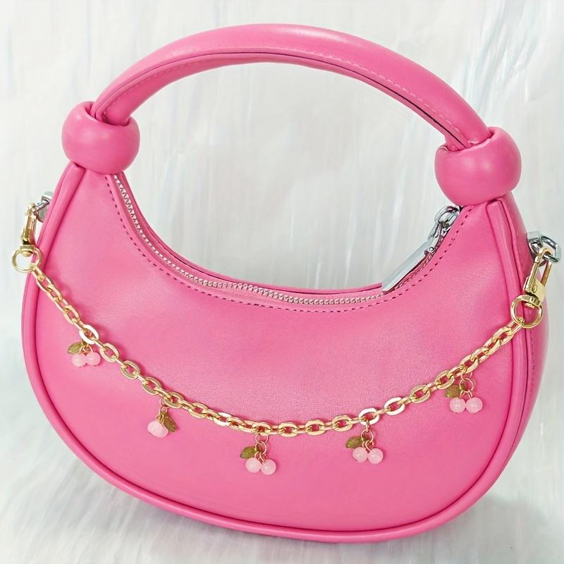 Yogodlns DIY Zinc Alloy Bag Hanging Chain with Cherry Pendant Detachable Shoulder Bag Carrying Chain Handbag Extension Chain for Woman