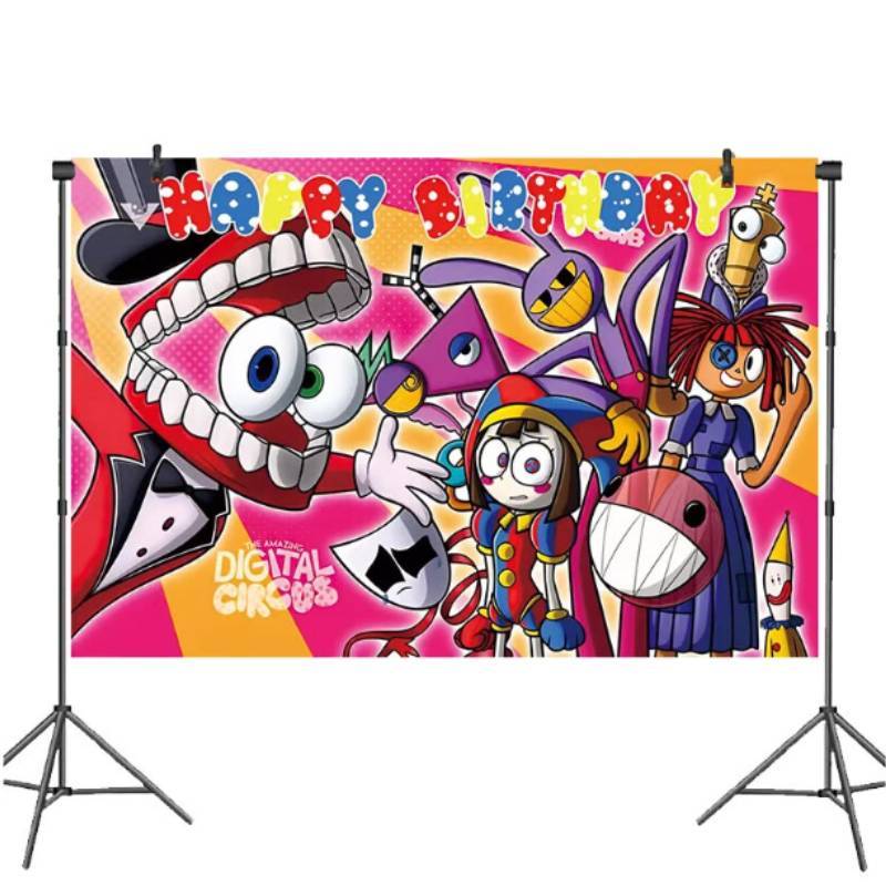 The Amazing Digital Circus Printing Design Background Fabric Kids Birthday Decor