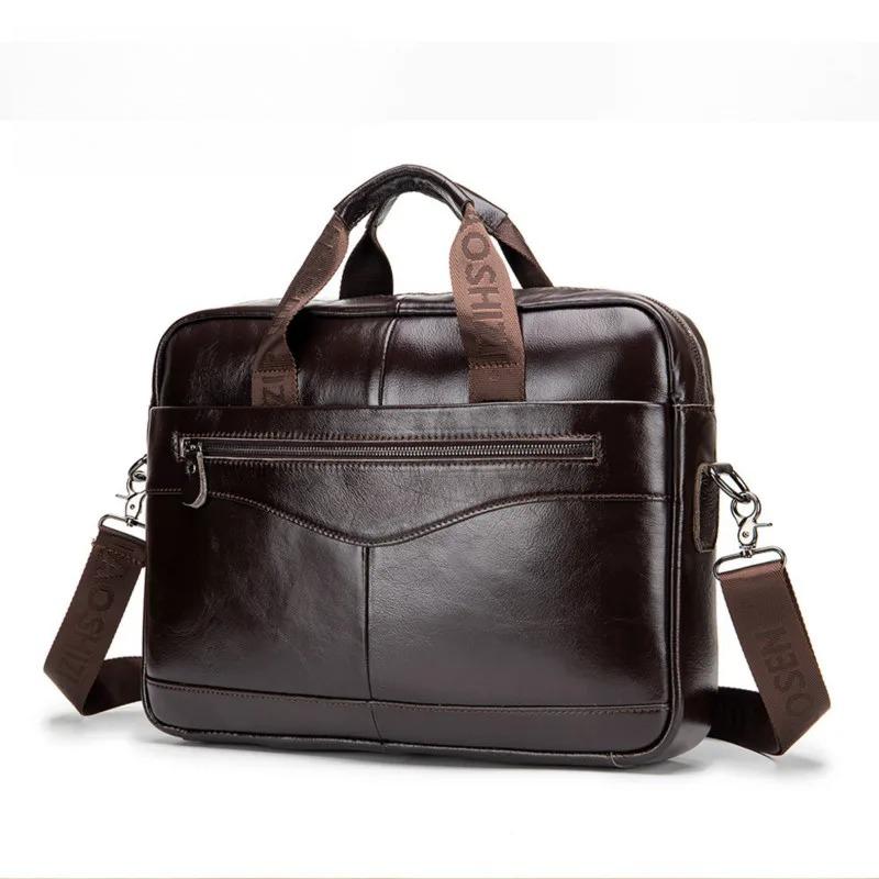 

Men s Briefcase Male Genuine Leather Men Bags Messenger Bag Leather Laptop Bag for Men Computer/ Document Bags чорний