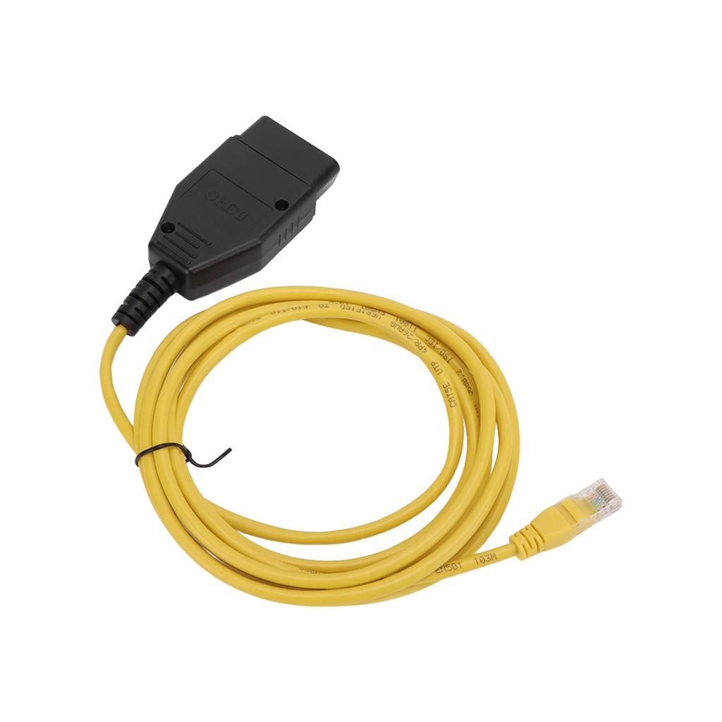 Gul ENET-kabel for koding OBD2 Diagnostikkabel med CD Erstatning for F-serien 3-serien 5-serien 7-serien