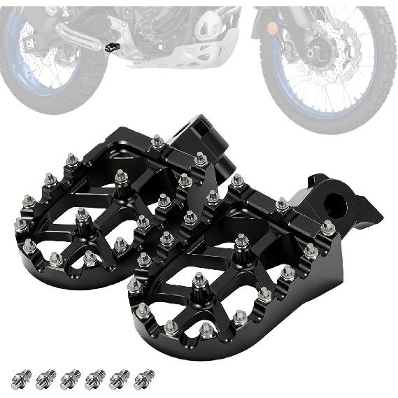 Motorcycle Foot Pegs Adventure CNC for Tenere 700 XTZ700 Tenere700 2019-2024, Foot Rest Pedal 6061-T6 Aluminum | Wide Platform | Anti-Skid | Anodized