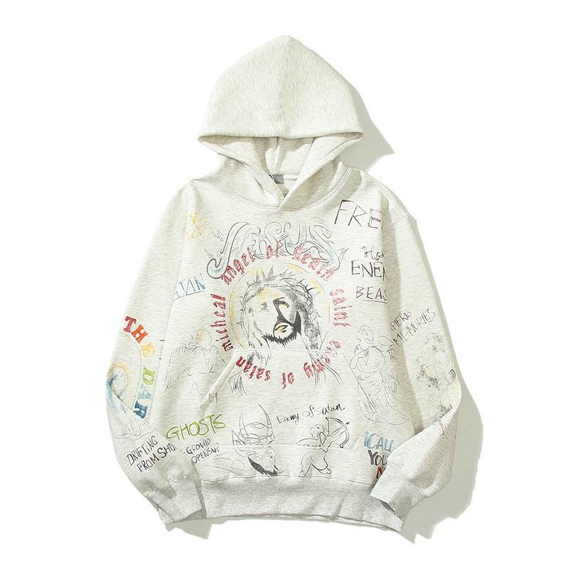 European and American street trendy brand men and women with the same 3D digital printing retro casual high street hoodie