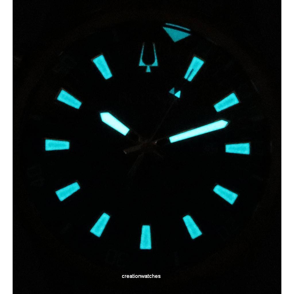 BULOVA Marine Star Zweifarbiges Armband Blaues Zifferblatt Quarz 98B384 100M Herrenuhr