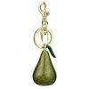Keychain Pendant Glossy Glitter Resin Pear Shape Enamel Leaves Design Key Chain with Anti-Oxidation Lobster Clasp Lightweight Bag Accessory