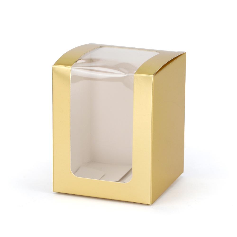 WTEMPO 10PCS Transparent Window Laser Paper Boxes Small Mug Glass Cups Aromatherapy Model Packaging Boxes, Perfect for Birthday Wedding Gift Boxes