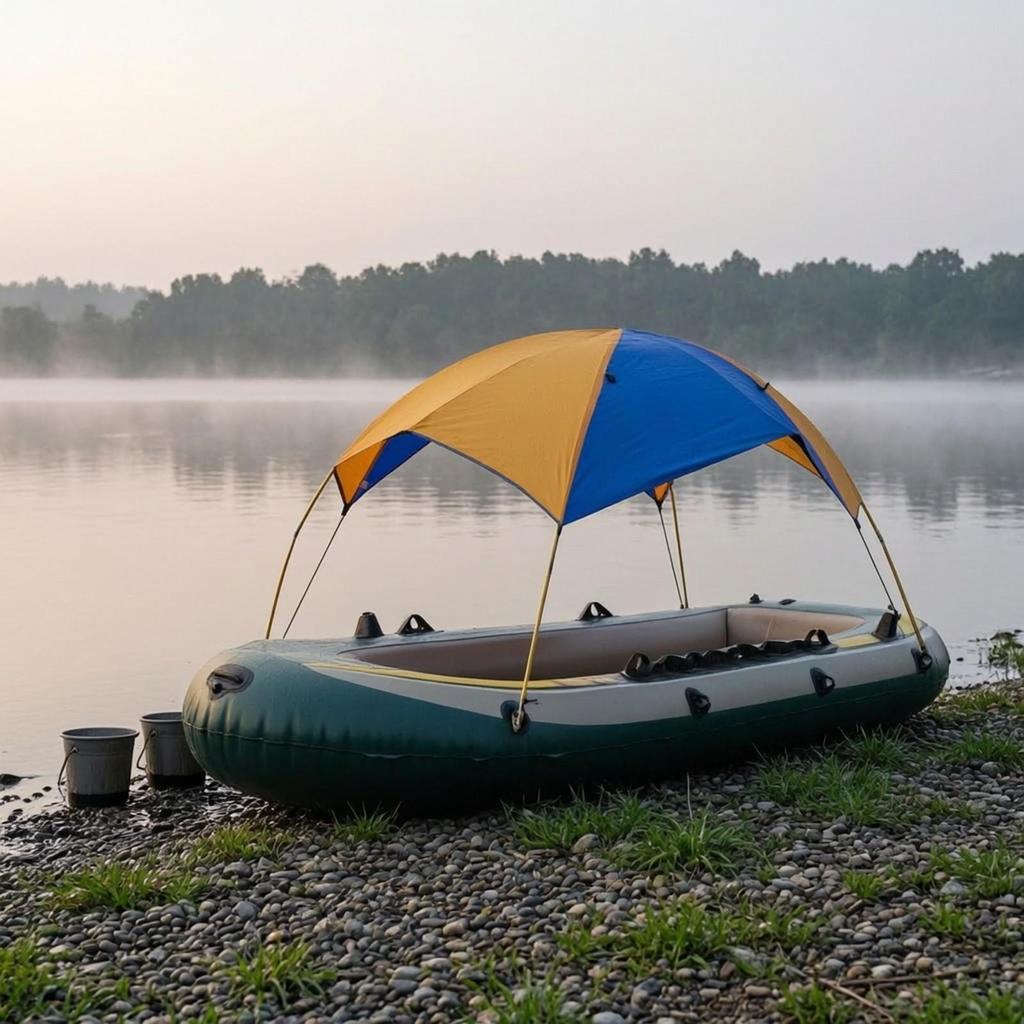 Inflatable Boat Sun Canopy Protection Manual Shade Bimini Top