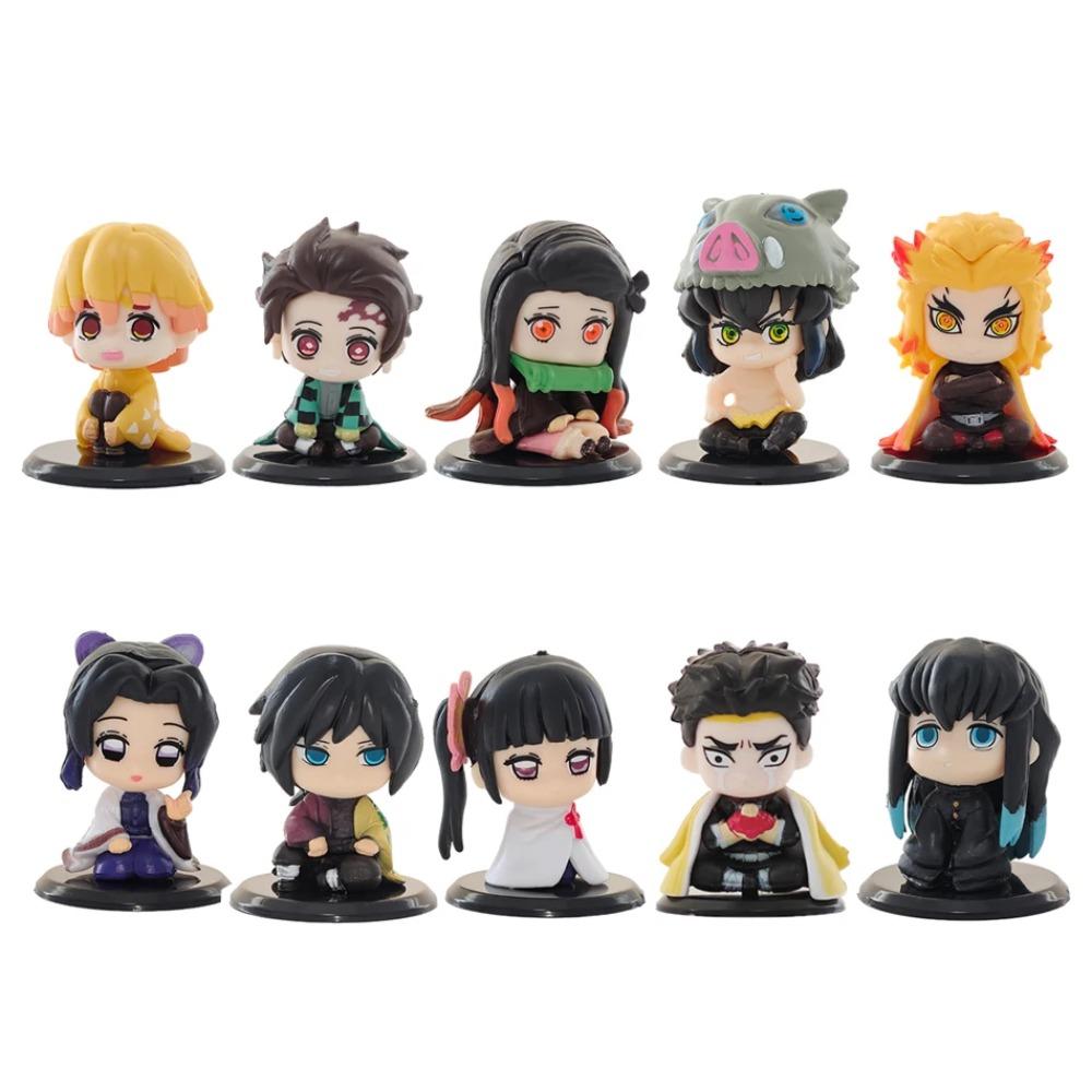 5 Stijlen/Set Q Versie Demon Slayer Zittende Geest Pop Tanjiro Nidouzi Inosuke Zenizu Figuur Actiefiguur Film Model Speelgoed Pop