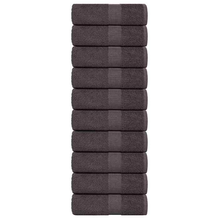 VidaXL Serviettes d'invité 10pcs anthracite 30x50cm 360g/m² 100% coton, serviette, serviette de visage, ensemble de 136679