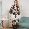Women's Summer Silk-Feel Cardigan Pajama Robe - Long, Lightweight, Sexy Bathrobe