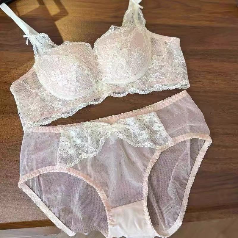 Sexy Pure Lace Small Breasts Show Big Gathering Upper Support Bra Cover Small Chest No Steel Ring Adjustment Type Upper Support