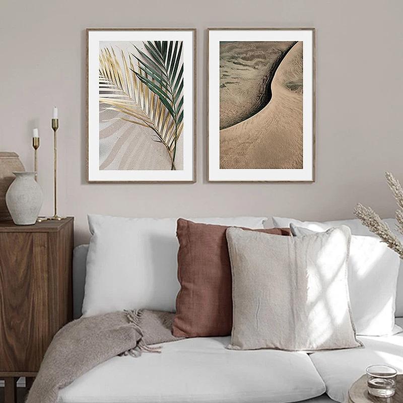 Canvas Painting Vintage Palm Leaf Landscape Poster Quotes Nordic Art Print Modern Scandinavian Wall Picture Living Room Decor