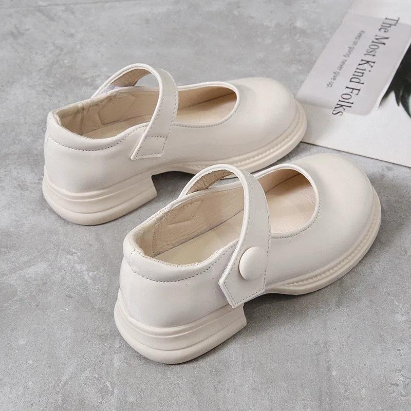 Girls Princess Shoes Glossy Fashion Soft Sole Kids Leather Flats Korean Style Children Flats Shoes Black Performance Shoes