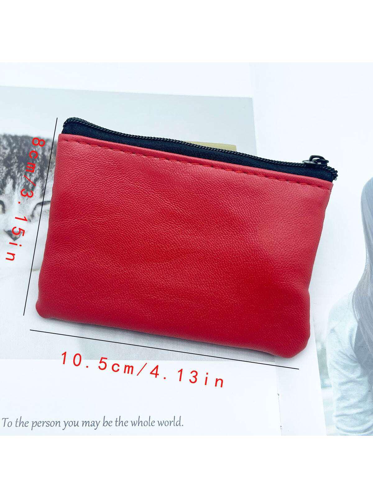 

Кошелек для монет из натуральной ПУ кожи, держатель для наушников и ключей, портативная сумка для хранения карт и кабелей красный