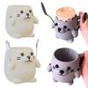 Ice Cream Pint Sleeves Cover with Spoon Handle Cute Animal