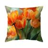 1 Pc Elegant Tulip Flower Polyester Throw Pillow Cover Sofa Couch Art Painting For Living Room Cushion Cover Modern Home Decor