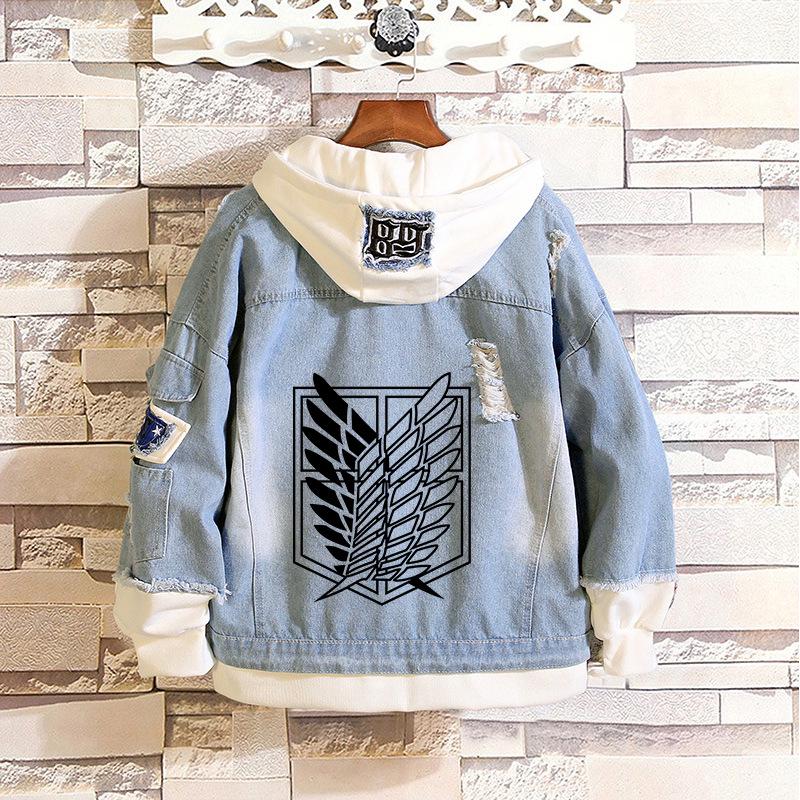 Attack On Titan: Eren, Mikasa, Levi Survey Corps Casual Denim Jacket (Unisex)