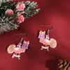 Full Hosting Eco-Friendly Acrylic Earrings, Christmas Snowman Christmas Tree Santa Earrings