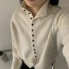 Soft Comfortable Stand-Up Collar Sweater Cardigan Women Simple Single Breasted Cardigans Coat Autumn Solid Knitted Outerwear