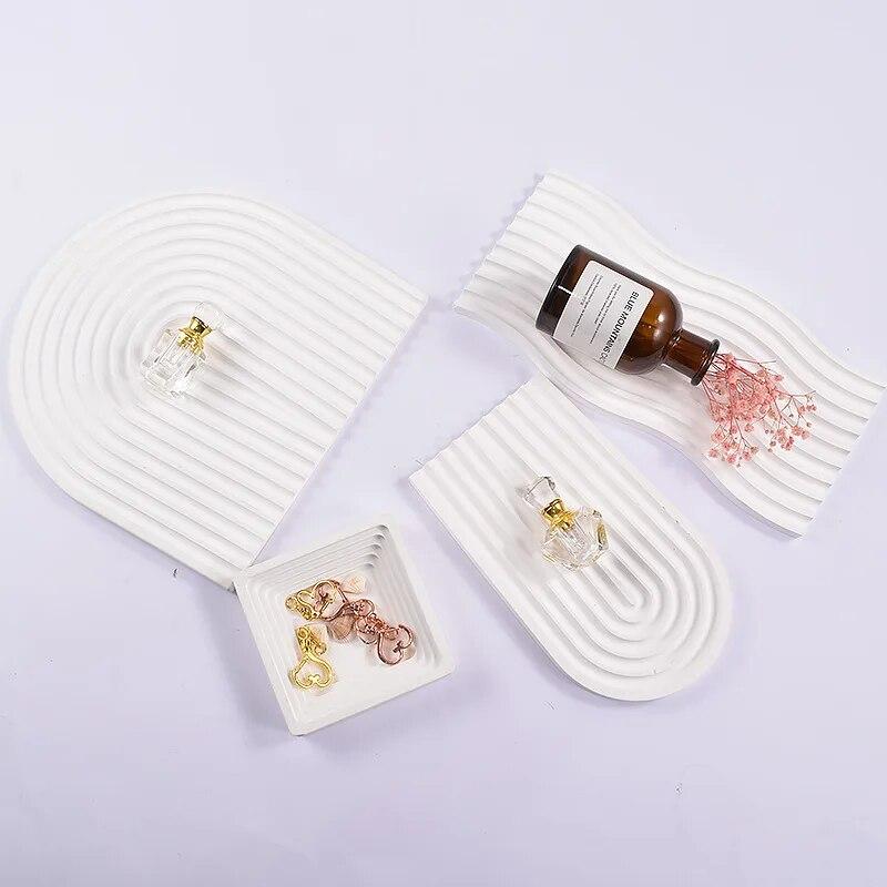 Striped U-Shaped Silicone Mold, Abstract Architectural Resin Moulds For Soap Tray, Handmade Candle, Lotion Bar, Cake Home Deco