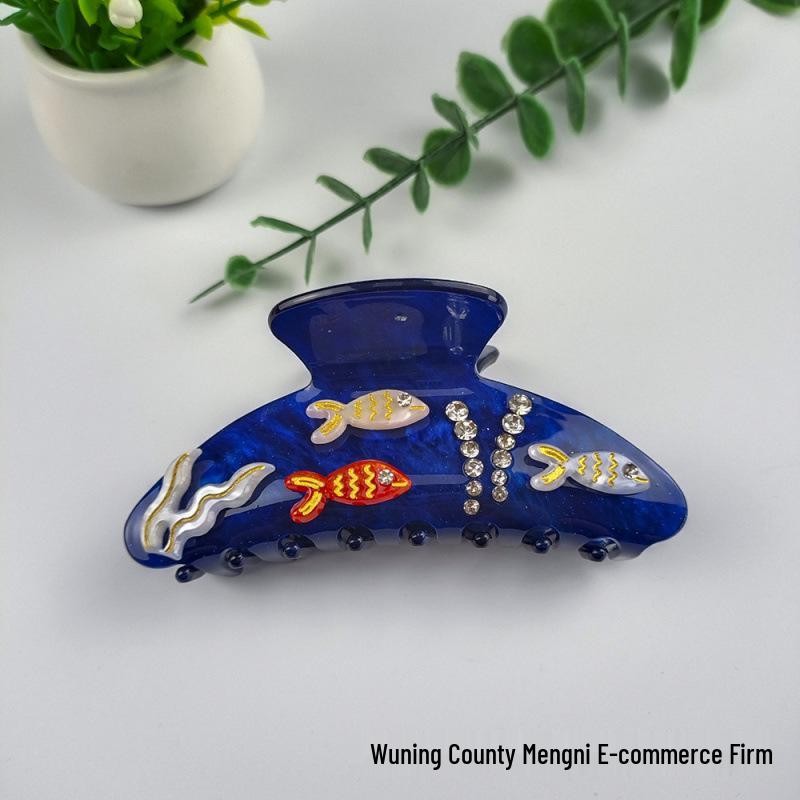 Elegancka spinka do włosów z cyrkoniami w kształcie rozgwiazdy i muszelkowa klamra do upięć