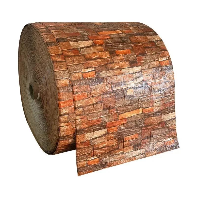 3D Soft Foam Brick Wallpaper Sticker Roll DIY Self Adhesive Living Room Home Kitchen Bathroom Decorative Wall Paper