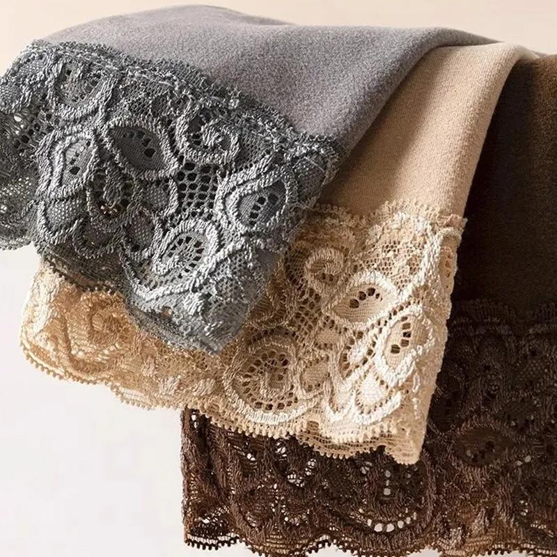 1Pair Lace Keep Warm Thicken Winter Socks Self-heating Fleece-lined Cotton Snow Socks