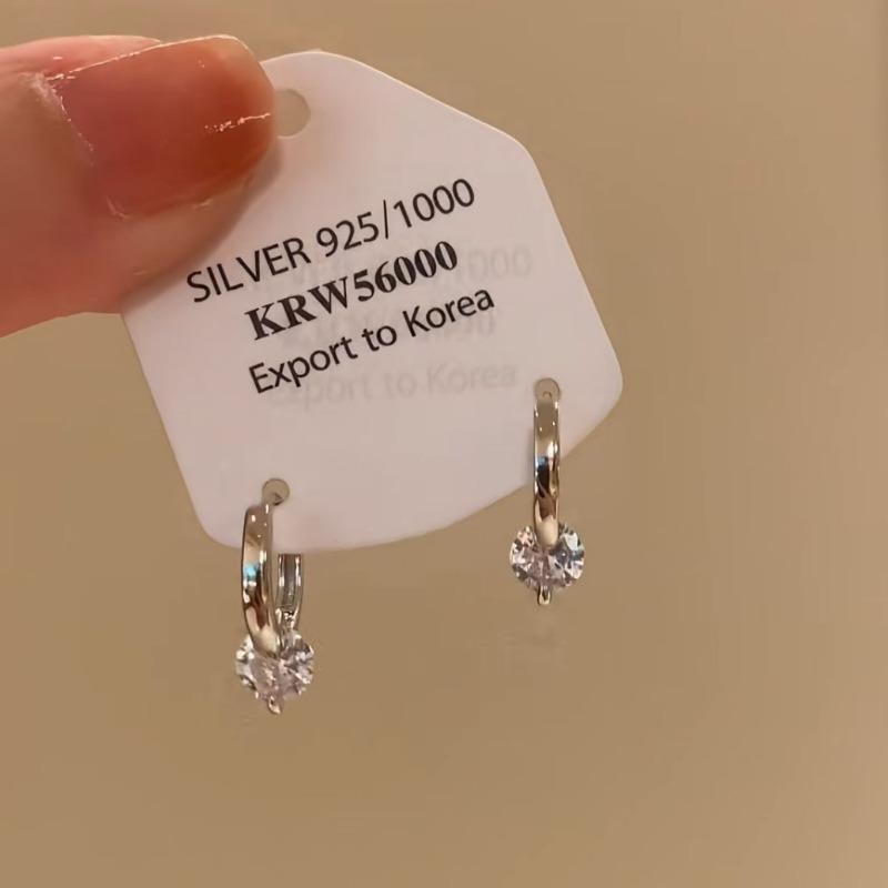 Gold Ring Earrings Women's Ear Buckles Light Luxury High-end Earrings Autumn and Winter Ring Earrings
