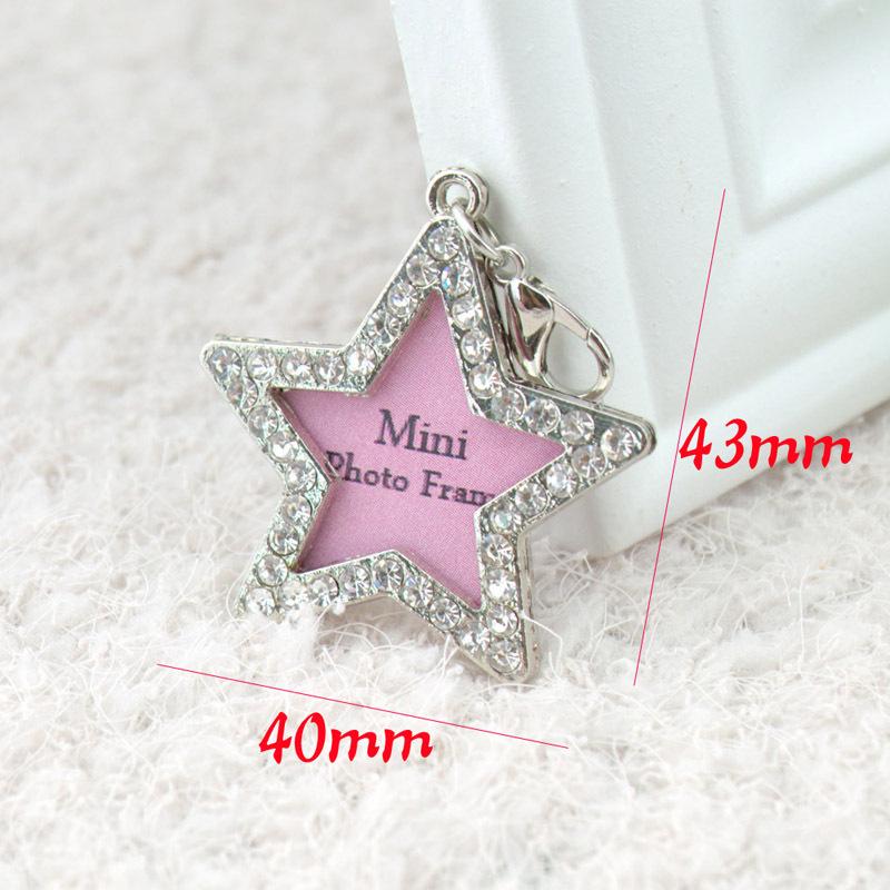 Rhinestone Pet Collar Pendant: Heart & Bone Shape Photo Frame, Anti-lost Info Tag, DIY for Cats & Dogs