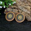 Vintage Bohemian Round Drop Earrings for Women Ethnic Simple Drop Oil Flower Shaped Temperament Earrings Female Jewelry