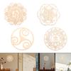 Geometric Wood Wall Art Hollow Craft Traditional 11.8'' Wooden Wall Decor Abstract Ornament for Dining Room Farmhouse Bedroom