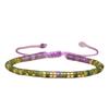 Green Aventurine Amethyst Square Bead Bracelet – Gold Accent Adjustable Boho Jewelry, Serenity Clarity Gift for Women