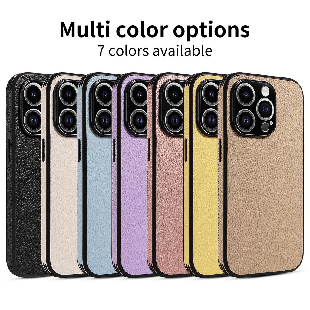 Suitable for iPhone15 Mobile Phone Case 13Pro Lychee Pattern All-inclusive Anti-drop Protective Case Apple 12 Solid Color Leather Case