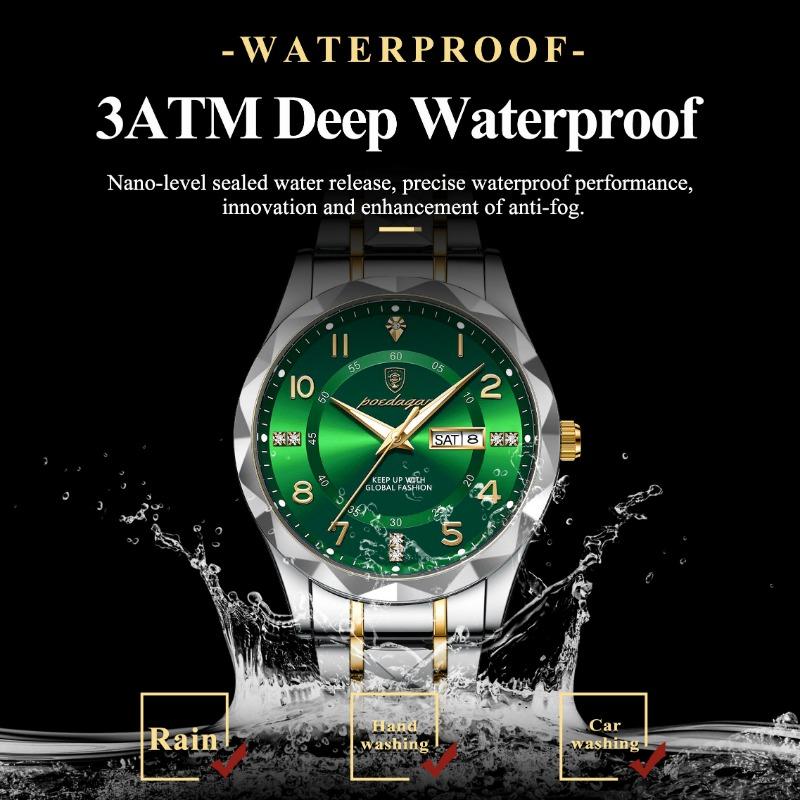Top Brand New Men's Watch Luxury Waterproof Luminous Quartz Double Calendar Watch