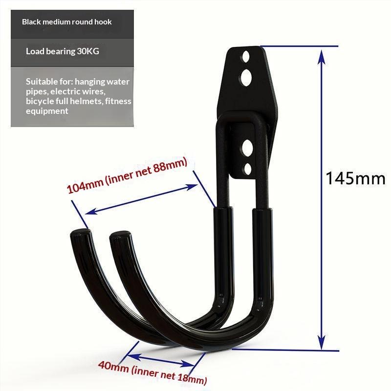 Heavy Duty Wall Mount Iron Hook Anti-Slip Garage Organizer Hanger for Bicycle Ladder Yard Tool Storage