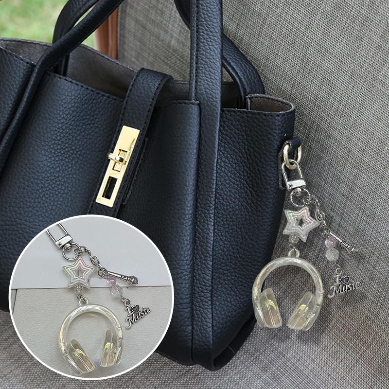 1PC Bag Charms Cute Ornament Y2K Bag Pendants DIY Accessories 3D Earphone Shape Candy Color Keychains Creative Multicolor