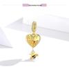 Yinziyun s925 Silver Love Honeycomb Beads: Gold-Plated Bee, Openable Trendy DIY Jewelry Accessory