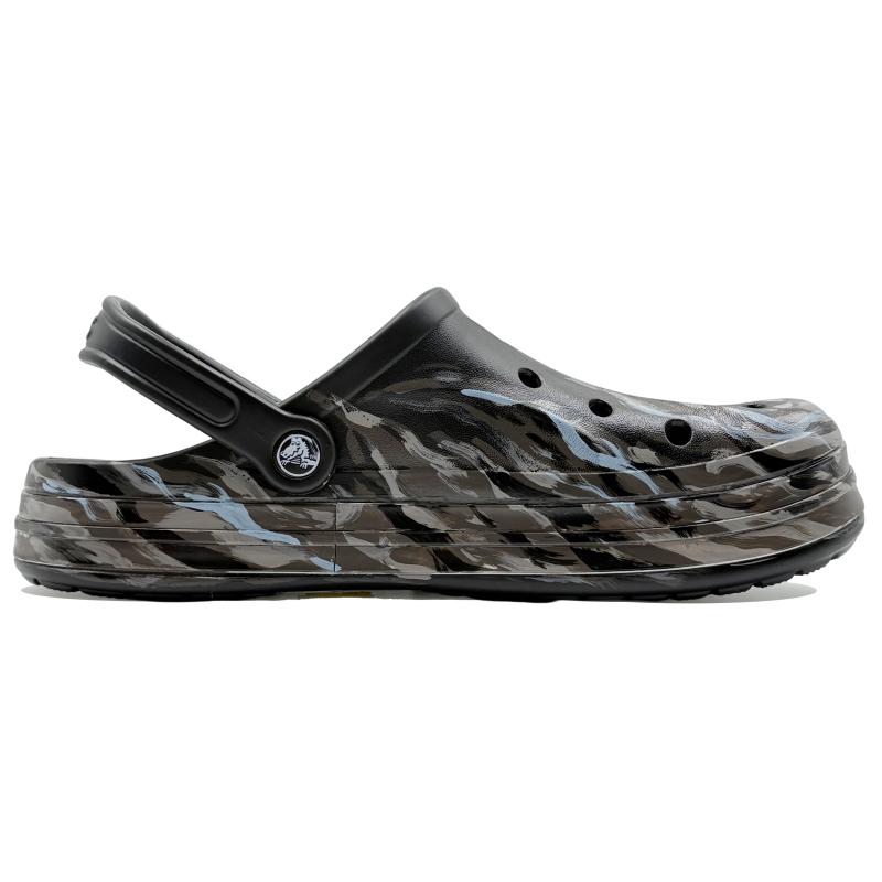 Crocs Bayaband Clog Gift Box Hesu Space Obsidian Camouflage EVA Graffiti Soft and Comfortable Hole Shoes Unisex Black