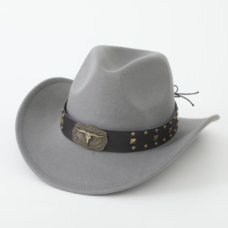Western Minority Woolen Cowboy Top Hat New Hat Type Knight Hat