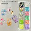 12grids 3D Colorful Round Nail Sequins Macaron Spliced Flower Polka Dot Nail Flakes Resin Dot Paillettes Nail Art Supplies Diy#8