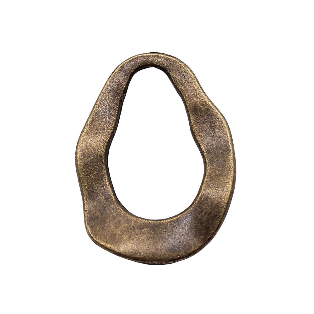 

10 шт., нерегулярные серьги-кольца, разъем для ювелирных изделий, аксессуары, античная бронза, цвет цинкового сплава 18X24 мм