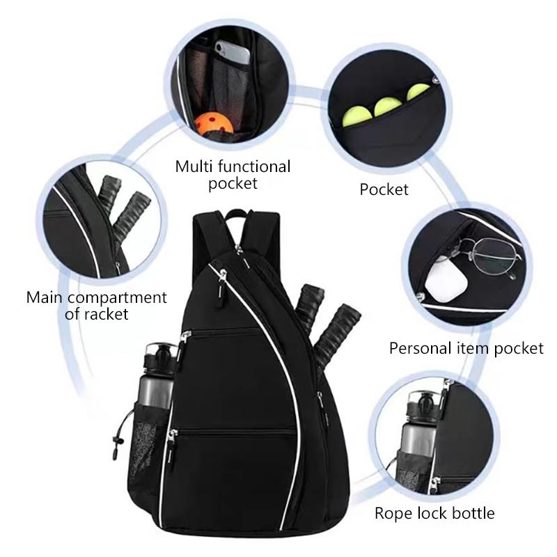 Pickleball Rackets Backpack For Men Women Sports Reversible Pickleball Paddle Bag Tennis Racquetball Badminton Travel Sling Bag