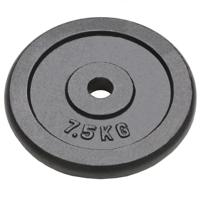 Plaque de poids - vidaXL - 4 pcs - 7,5 kg chacune - Fonte - Résistant aux rayures
