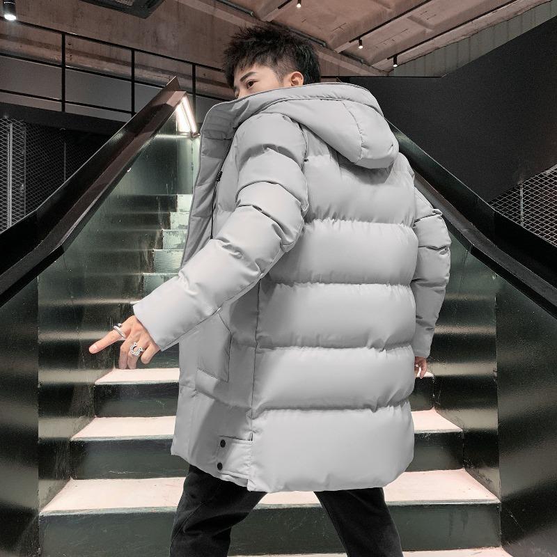 - Large Size Long Cotton-padded Clothes, Men's Loose Hooded Cotton-padded Jackets, Warm Coats, Thickened Down Cotton-padded Jackets, Cold-proof.