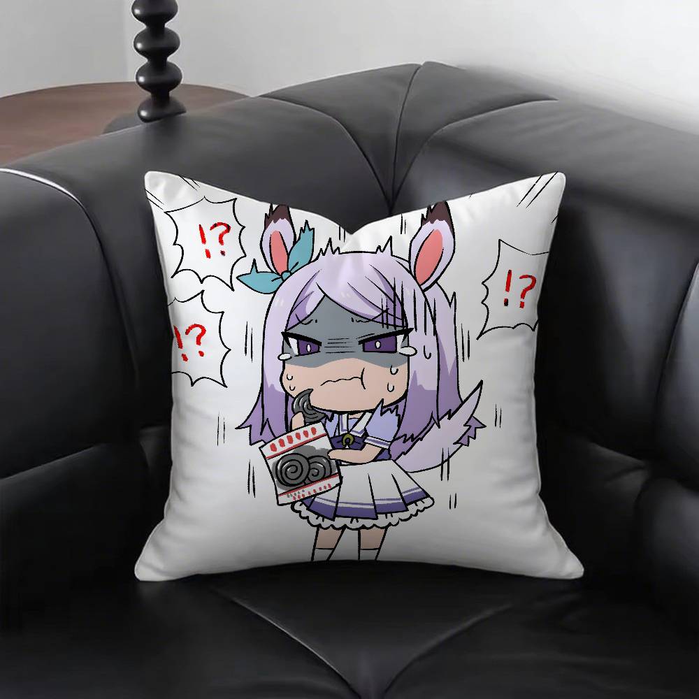 1pc Anime MEJIRO MCQUEEN Kawaii Pillow Case Fashion Square Pillowcase Bedroom Sofa Room Ins Decoration Leisure
