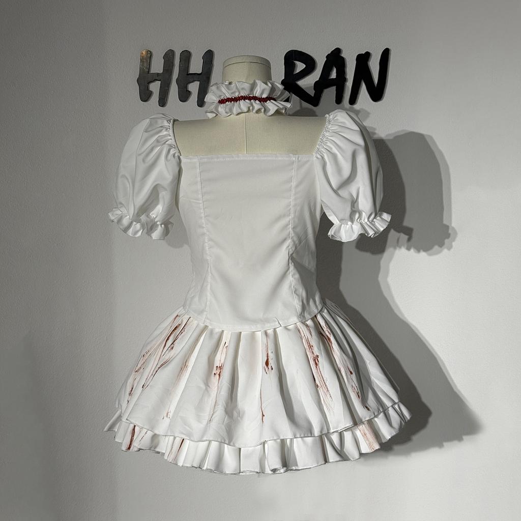 College party dress, goth bloody doll cos costume, halloween costume