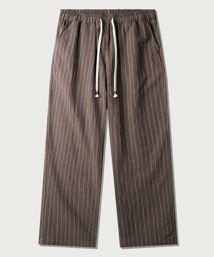 JEMUT Summer Striped Wide Pants Brown Mmlp2628