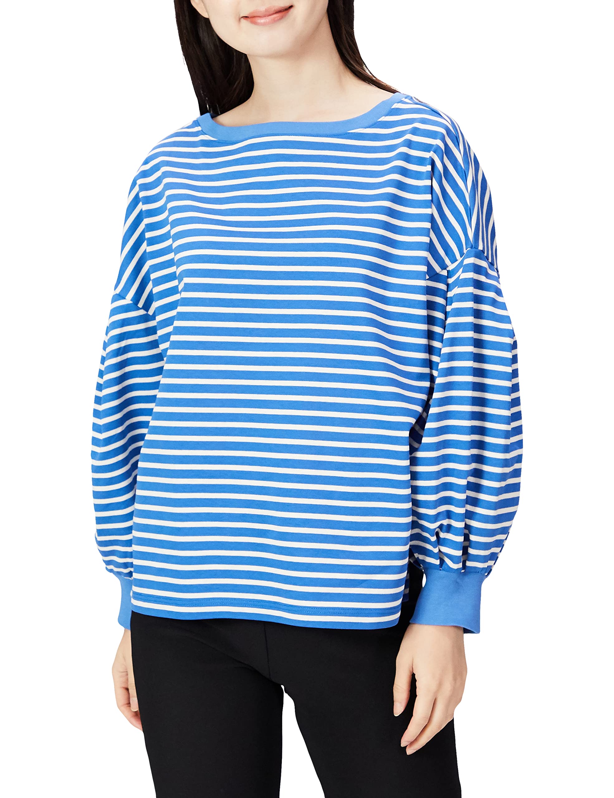 

FRAY I.D. Women s Border Puff Cut Top FWCT224226, BLU F