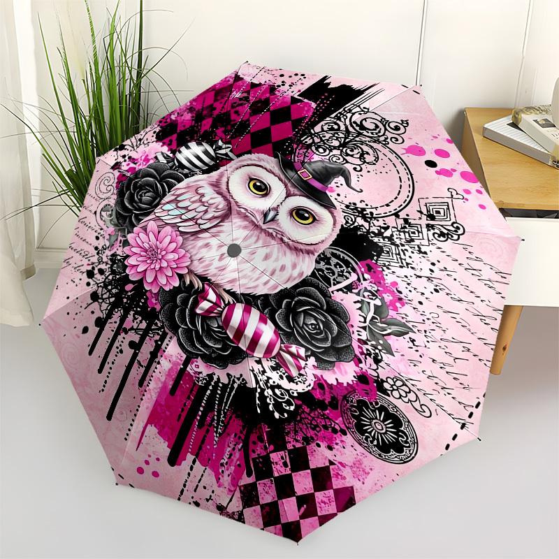 1pc Witchy Owl Artwork Umbrella with Plastic Handle,Suitable for All Seasons UmbrellaPT561